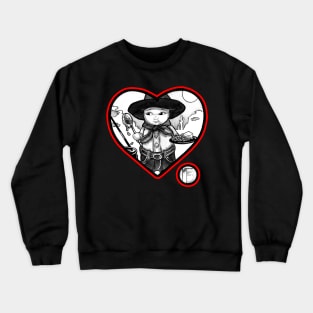 The Little Cowboy - Red Outlined Version Crewneck Sweatshirt